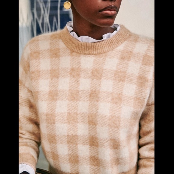 Sézane Becky Gingham Jumper Paris Sweater - Picture 10 of 15